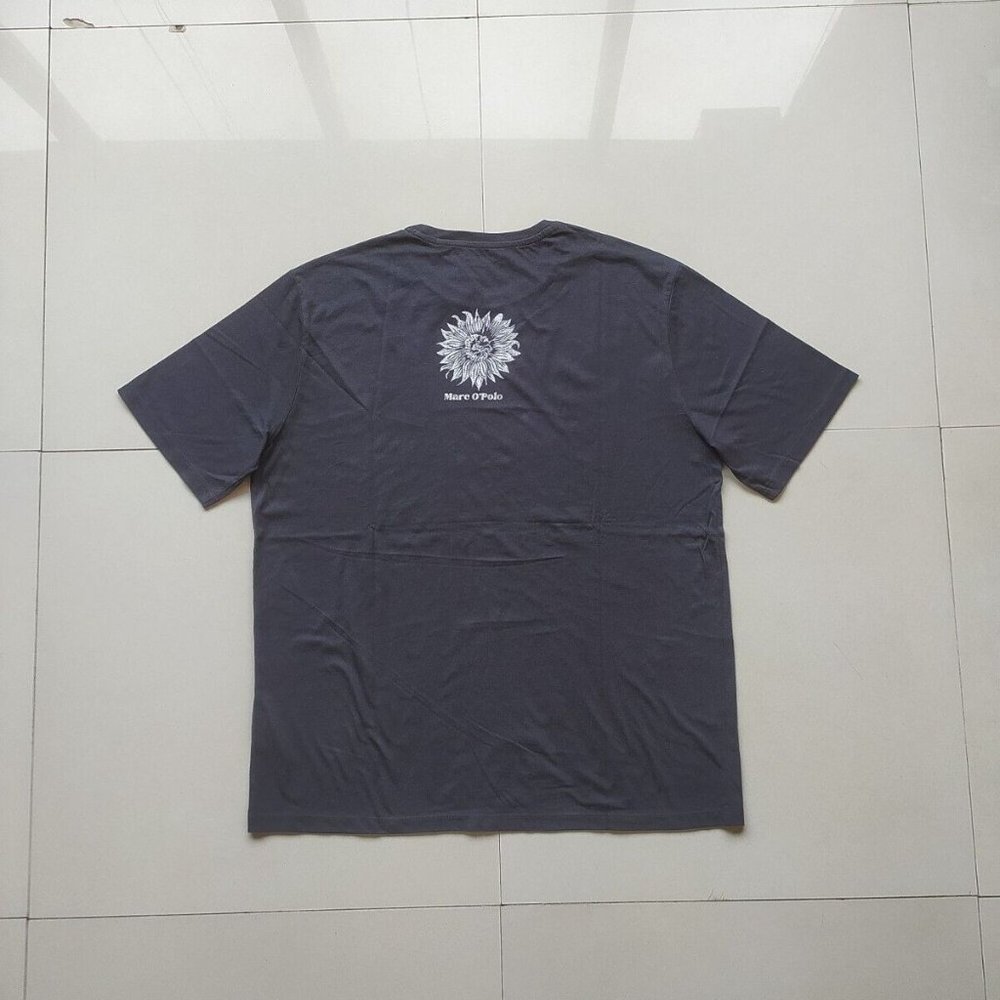 Marc O'Polo Black Printed Round Neck T Shirt - Picture 8 of 9